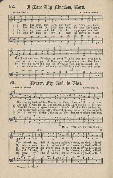 Church Evangel: a choice collection of gospel songs for church and evangelistic work page 92