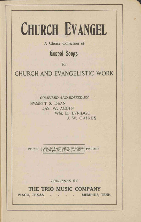 Church Evangel: a choice collection of gospel songs for church and evangelistic work page ii