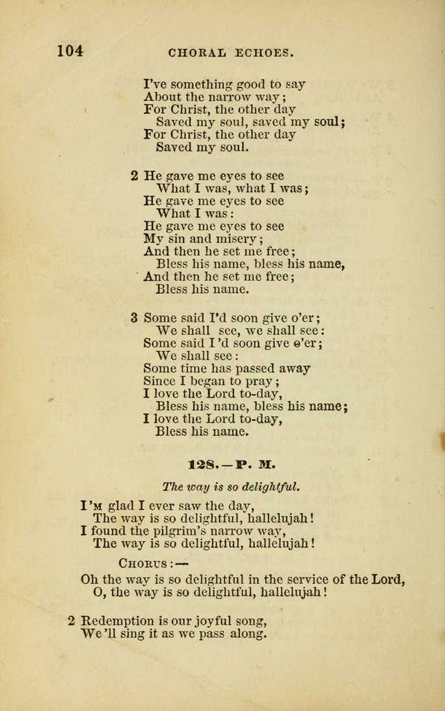 Choral Echoes from the Church of God in All Ages: a collection of hymns and tunes adapted to all occasions of social worship page 104