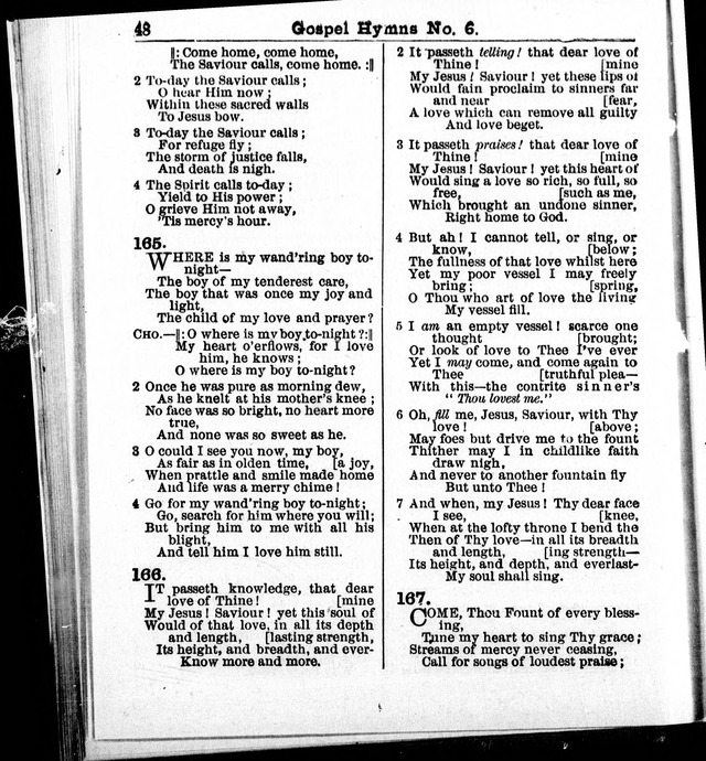 Christian Endeavor Edition of Gospel Hymns No. 6: Canadian ed. (words only) page 47