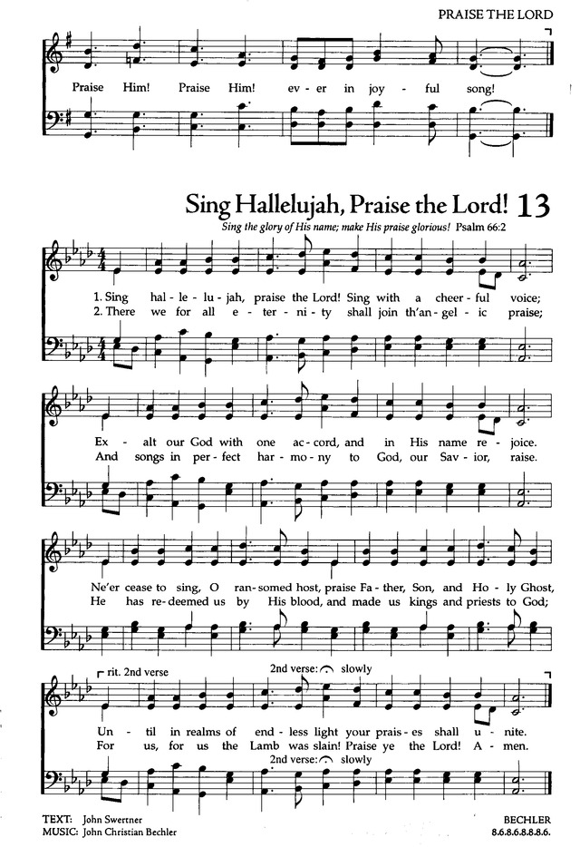 The Celebration Hymnal: songs and hymns for worship 12. Praise Him! praise  Him! Jesus our blessed Redeemer! | Hymnary.org