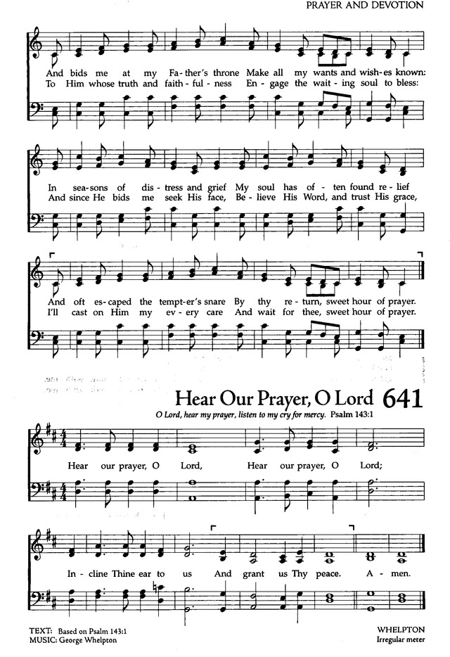 The Celebration Hymnal Songs And Hymns For Worship 641 Hear Our Prayer O Lord Hymnary Org