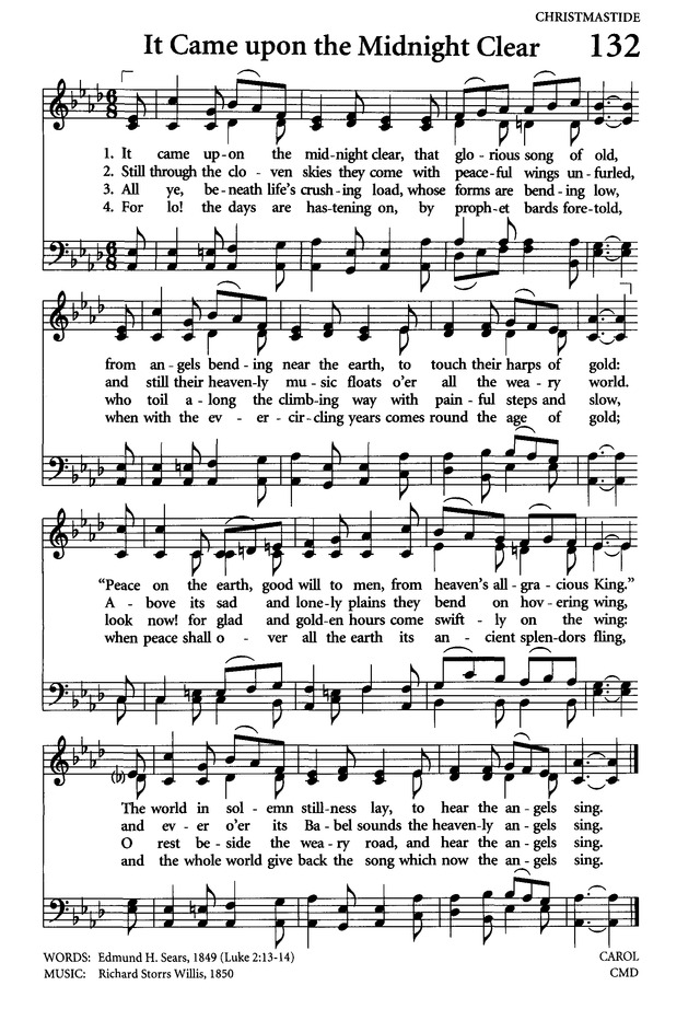 Celebrating Grace Hymnal 132 It Came Upon The Midnight Clear Hymnary Org
