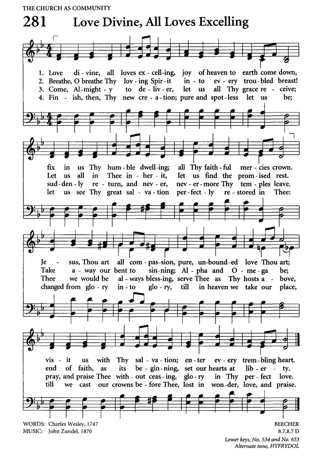 Celebrating Grace Hymnal 281. Love divine, all loves excelling | Hymnary.org