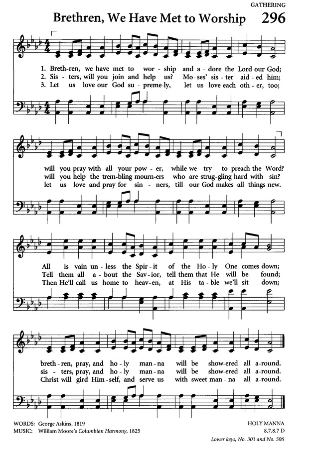 Celebrating Grace Hymnal 296 Brethren We Have Met To Worship Hymnary Org