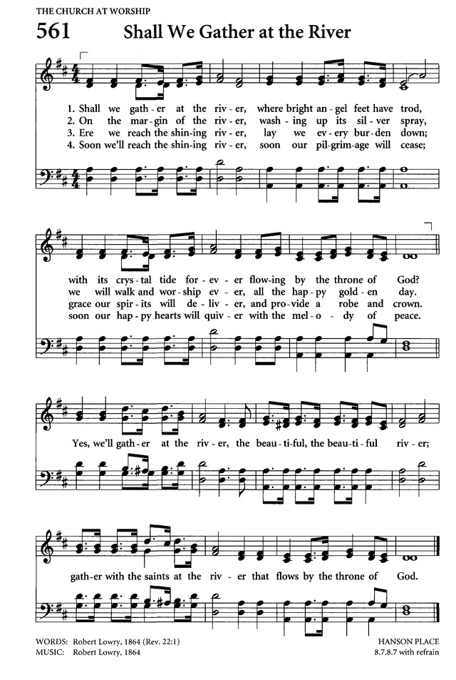 Celebrating Grace Hymnal 561 Shall We Gather At The River Hymnary Org