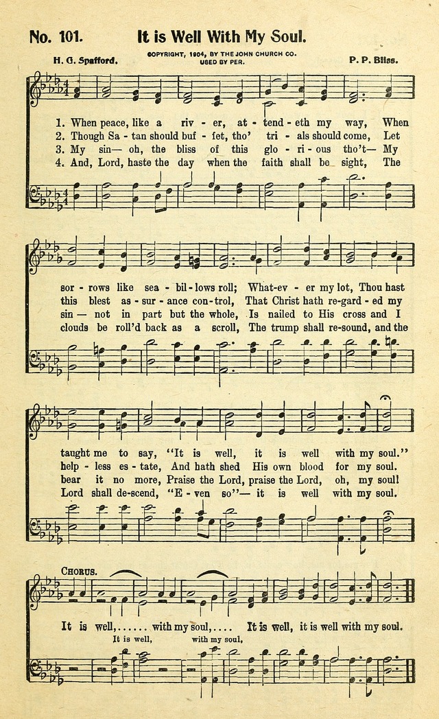 Christian Gospel Hymns: for church, Sunday school, and evangelistic meetings: contains the cream of all the old songs, and the very best of all the new page 101