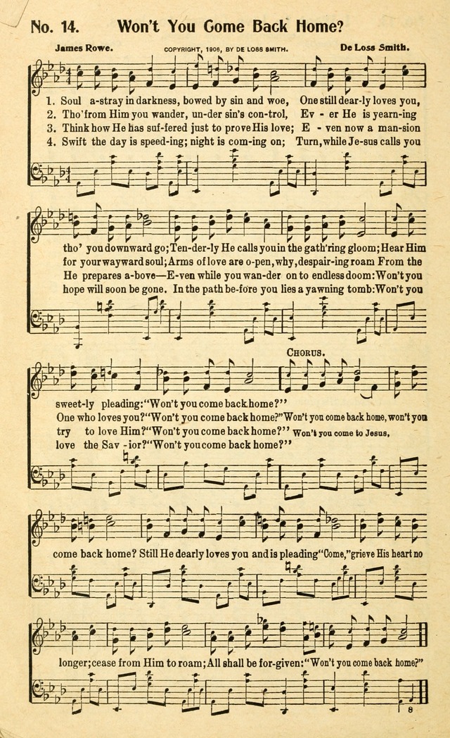 Christian Gospel Hymns: for church, Sunday school, and evangelistic meetings: contains the cream of all the old songs, and the very best of all the new page 14