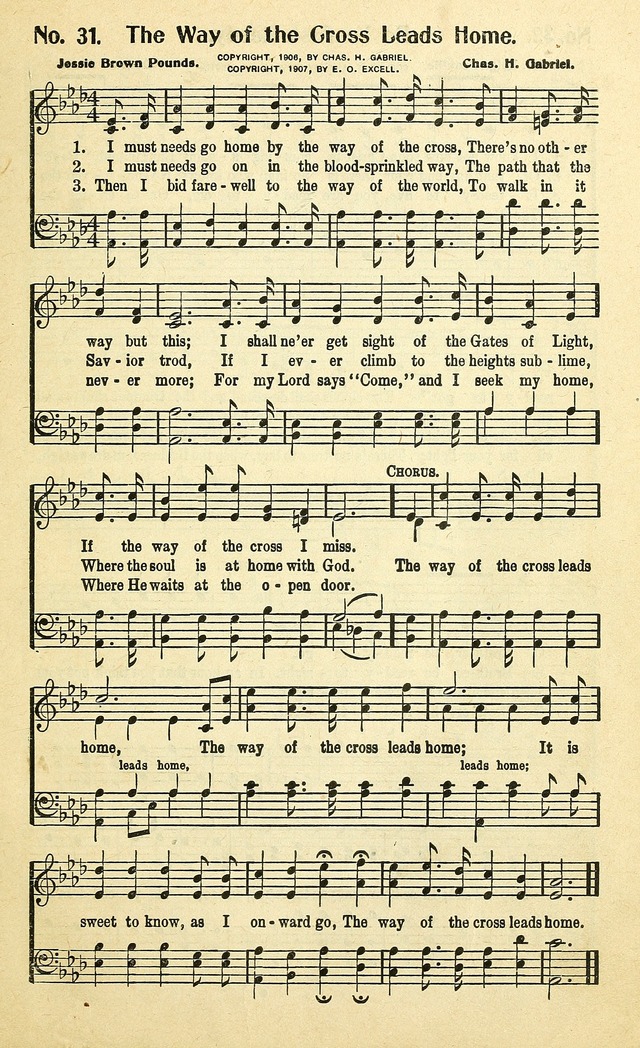 Christian Gospel Hymns: for church, Sunday school, and evangelistic meetings: contains the cream of all the old songs, and the very best of all the new page 31