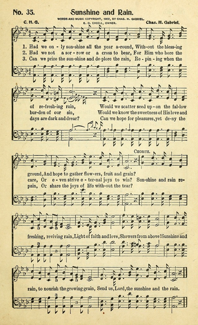 Christian Gospel Hymns: for church, Sunday school, and evangelistic meetings: contains the cream of all the old songs, and the very best of all the new page 35