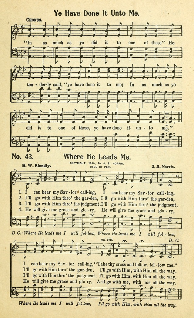 Christian Gospel Hymns: for church, Sunday school, and evangelistic meetings: contains the cream of all the old songs, and the very best of all the new page 43