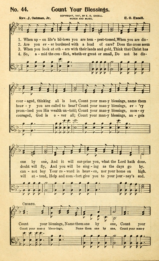 Christian Gospel Hymns: for church, Sunday school, and evangelistic meetings: contains the cream of all the old songs, and the very best of all the new page 44