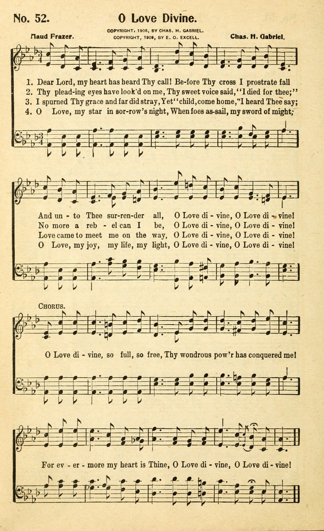 Christian Gospel Hymns: for church, Sunday school, and evangelistic meetings: contains the cream of all the old songs, and the very best of all the new page 52
