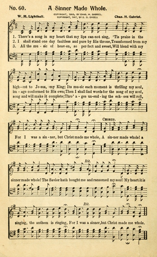 Christian Gospel Hymns: for church, Sunday school, and evangelistic meetings: contains the cream of all the old songs, and the very best of all the new page 60