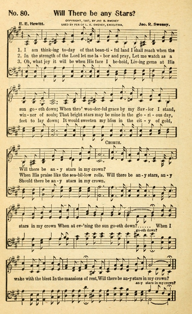 Christian Gospel Hymns: for church, Sunday school, and evangelistic meetings: contains the cream of all the old songs, and the very best of all the new page 80