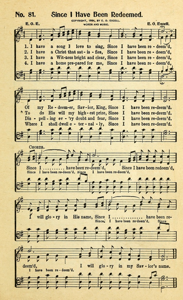 Christian Gospel Hymns: for church, Sunday school, and evangelistic meetings: contains the cream of all the old songs, and the very best of all the new page 81