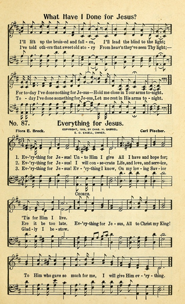 Christian Gospel Hymns: for church, Sunday school, and evangelistic meetings: contains the cream of all the old songs, and the very best of all the new page 87