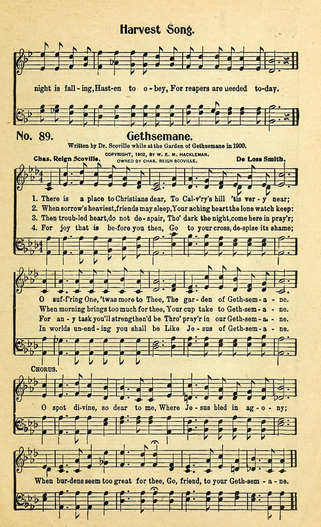 Christian Gospel Hymns: for church, Sunday school, and evangelistic meetings: contains the cream of all the old songs, and the very best of all the new page 89