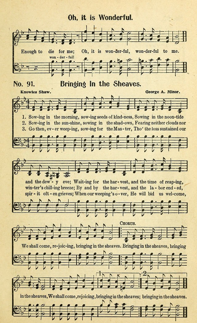 Christian Gospel Hymns: for church, Sunday school, and evangelistic meetings: contains the cream of all the old songs, and the very best of all the new page 91