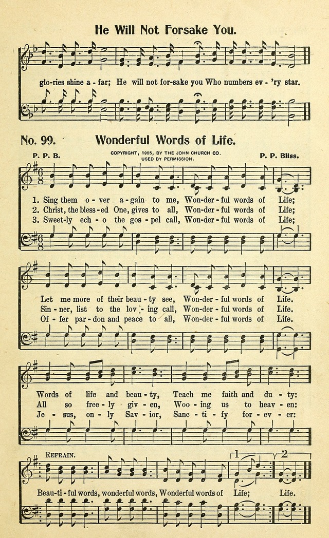 Christian Gospel Hymns: for church, Sunday school, and evangelistic meetings: contains the cream of all the old songs, and the very best of all the new page 99