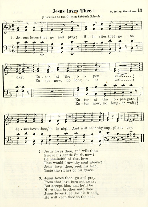 Chapel Gems for Sunday Schools: selected from "Our Song Birds," for 1866, the "Snow bird," the "Robin," the "Red bird" and the "Dove" page 13