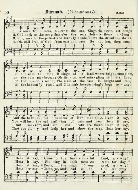 Chapel Gems for Sunday Schools: selected from "Our Song Birds," for 1866, the "Snow bird," the "Robin," the "Red bird" and the "Dove" page 56