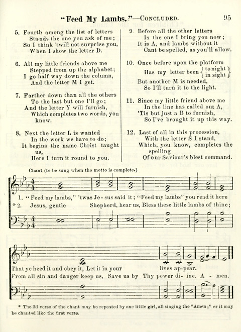 Chapel Gems for Sunday Schools: selected from "Our Song Birds," for 1866, the "Snow bird," the "Robin," the "Red bird" and the "Dove" page 95