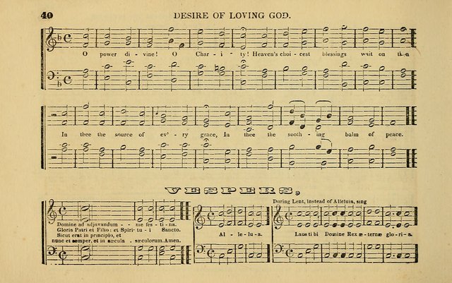 The Catholic Harp: containing the morning and evening service of the Catholic Church, embracing a choice collection of masses, litanies, psalms, sacred hymns, anthems, versicles, and motifs page 40