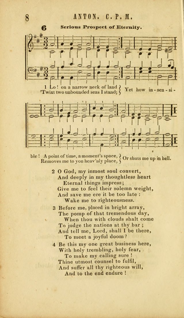 Chapel Hymns: a selection of hymns, with appropriate tunes; adapted to vestry or other social religious meetings page 8