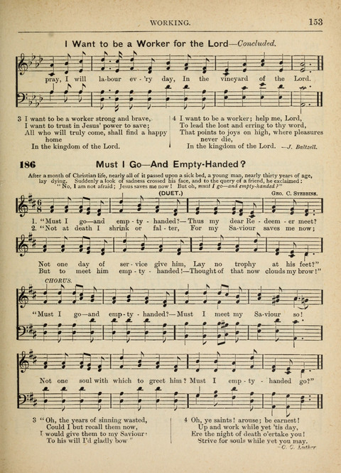 The Canadian Hymnal: a collection of hymns and music for Sunday schools, Epworth leagues, prayer and praise meetings, family circles, etc. (Revised and enlarged) page 153