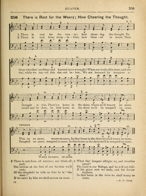 The Canadian Hymnal: a collection of hymns and music for Sunday schools, Epworth leagues, prayer and praise meetings, family circles, etc. (Revised and enlarged) page 209