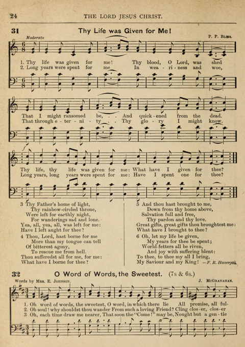The Canadian Hymnal: a collection of hymns and music for Sunday schools, Epworth leagues, prayer and praise meetings, family circles, etc. (Revised and enlarged) page 24