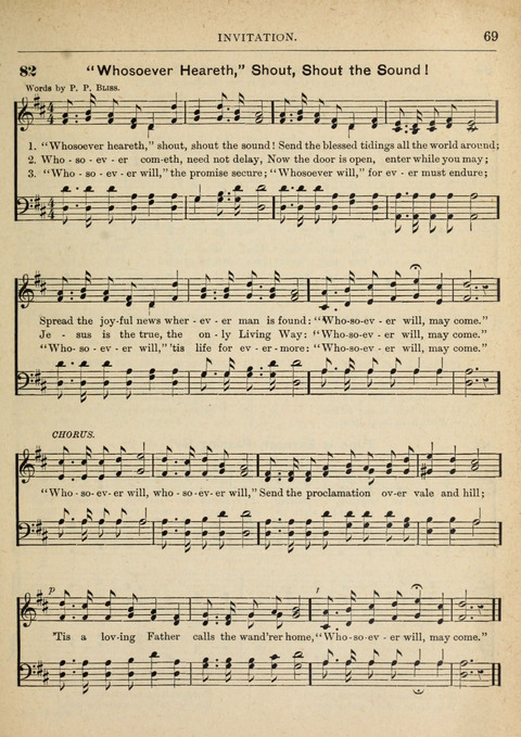 The Canadian Hymnal: a collection of hymns and music for Sunday schools, Epworth leagues, prayer and praise meetings, family circles, etc. (Revised and enlarged) page 69