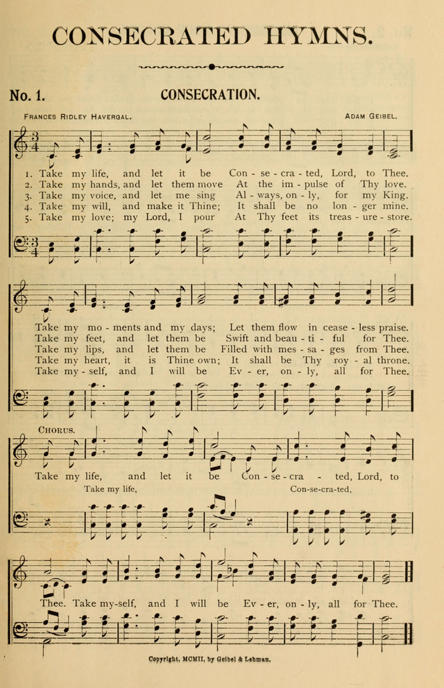 Consecrated Hymns page 1
