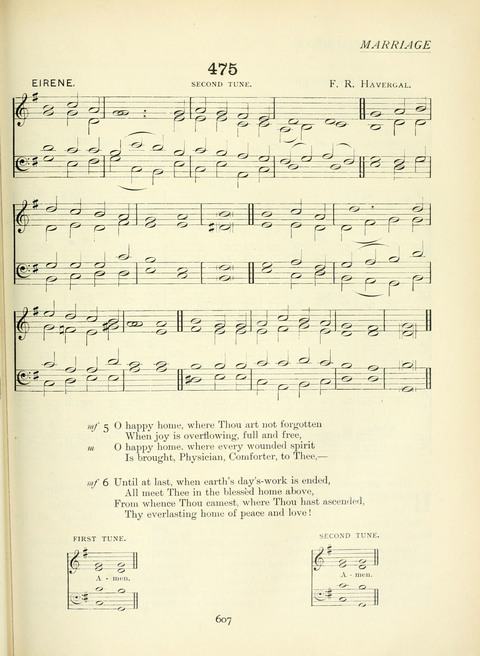 The Church Hymnary page 607