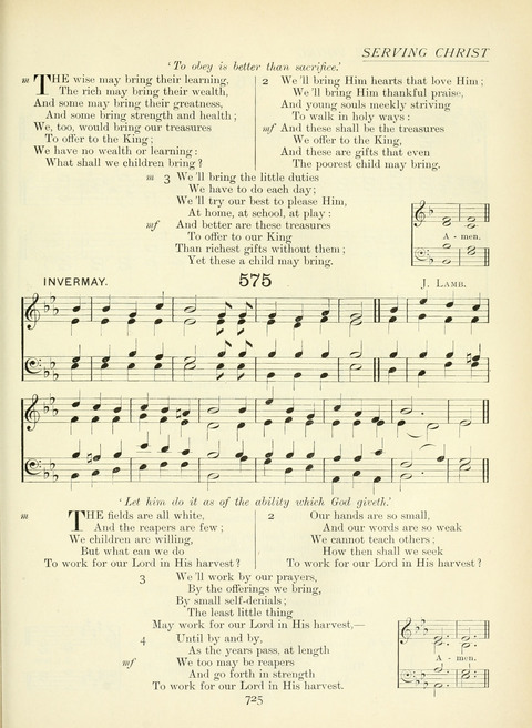The Church Hymnary page 725
