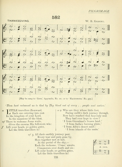 The Church Hymnary page 733