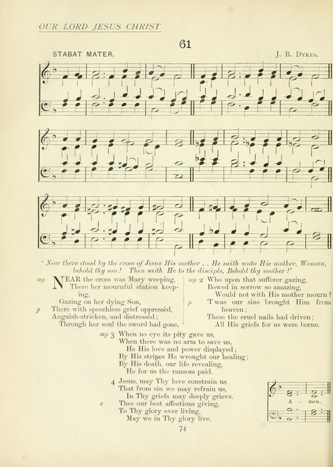 The Church Hymnary page 74