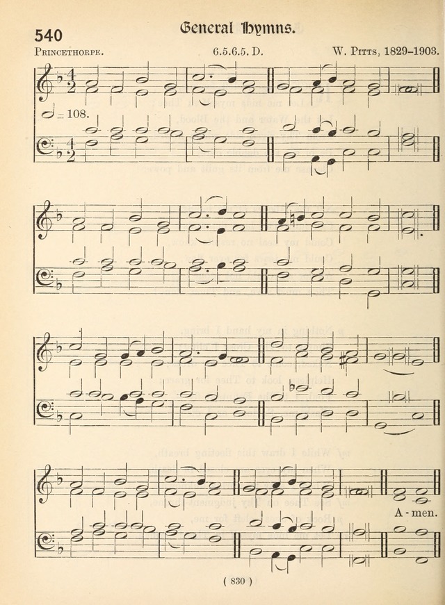 Church Hymns: with tunes (New ed.) page 830