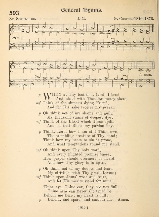 Church Hymns: with tunes (New ed.) page 910
