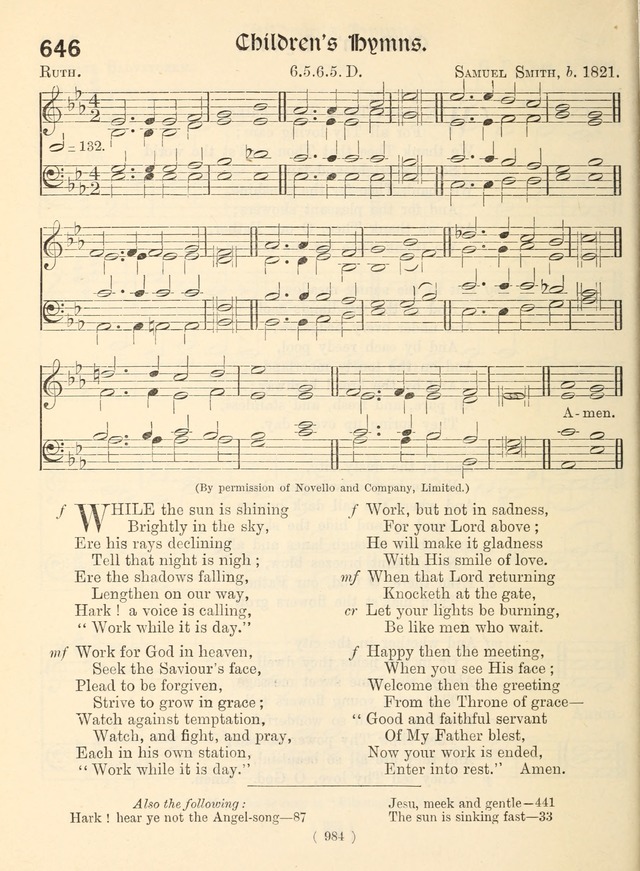 Church Hymns: with tunes (New ed.) page 984