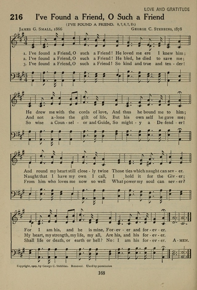 The Century Hymnal page 168