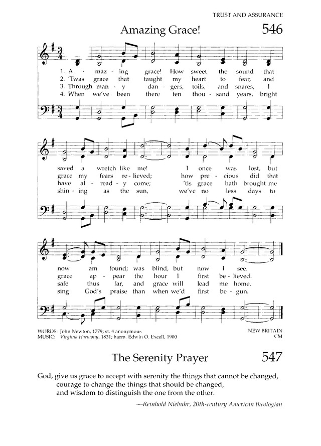 Chalice Hymnal 546. Amazing grace! how sweet the sound | Hymnary.org