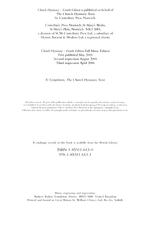 Church Hymnary (4th ed.) page ii