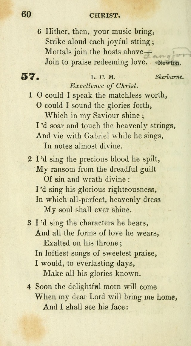 Conference Hymns : adapted to religious conferences, and meetings for prayer, to which is added a selection of the most favorite melodies in common use page 60