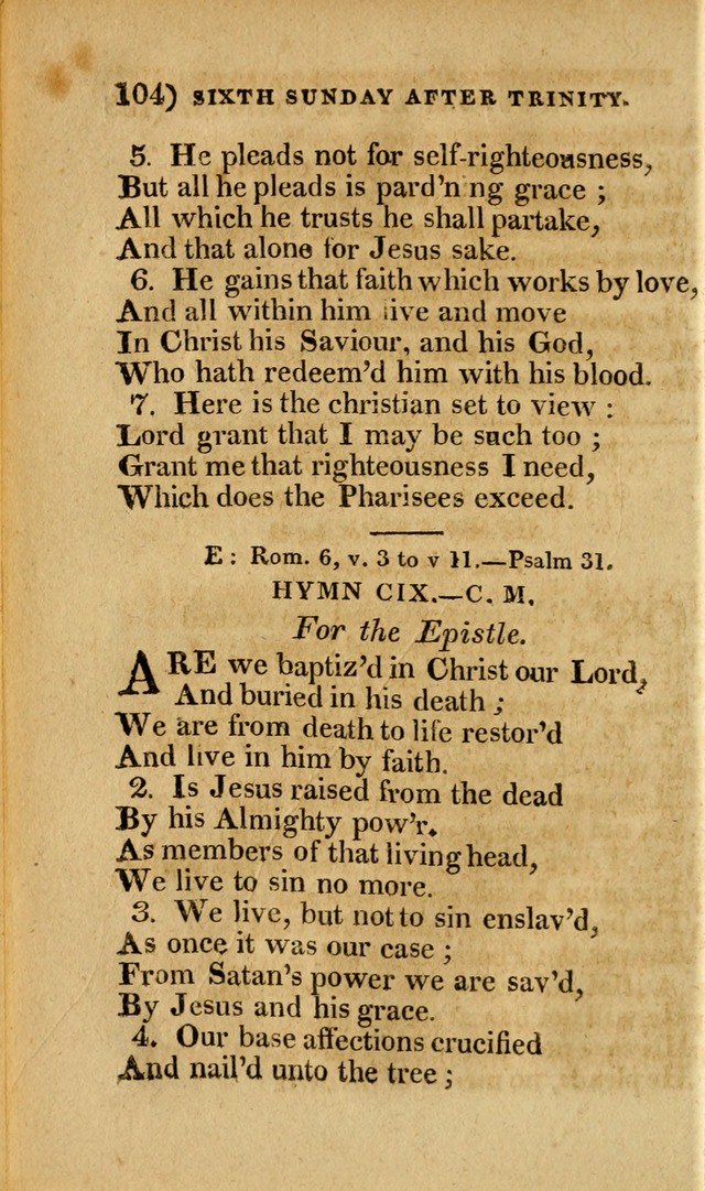 Church Hymn Book: consisting of newly composed hymns with the addition of hymns and psalms, from other authors, carefully adapted for the use of public worship, and many other occasions (1st ed.) page 123