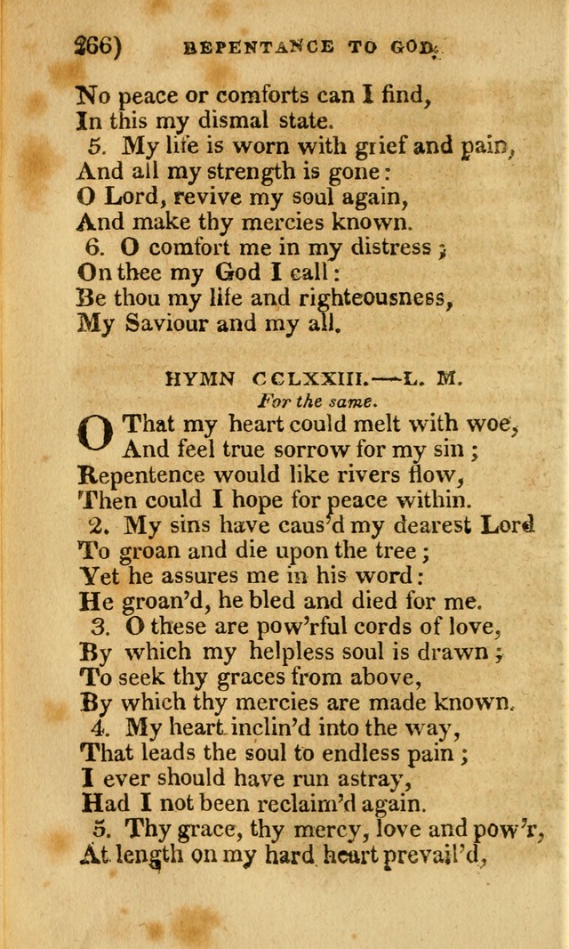 Church Hymn Book: consisting of newly composed hymns with the addition of hymns and psalms, from other authors, carefully adapted for the use of public worship, and many other occasions (1st ed.) page 285