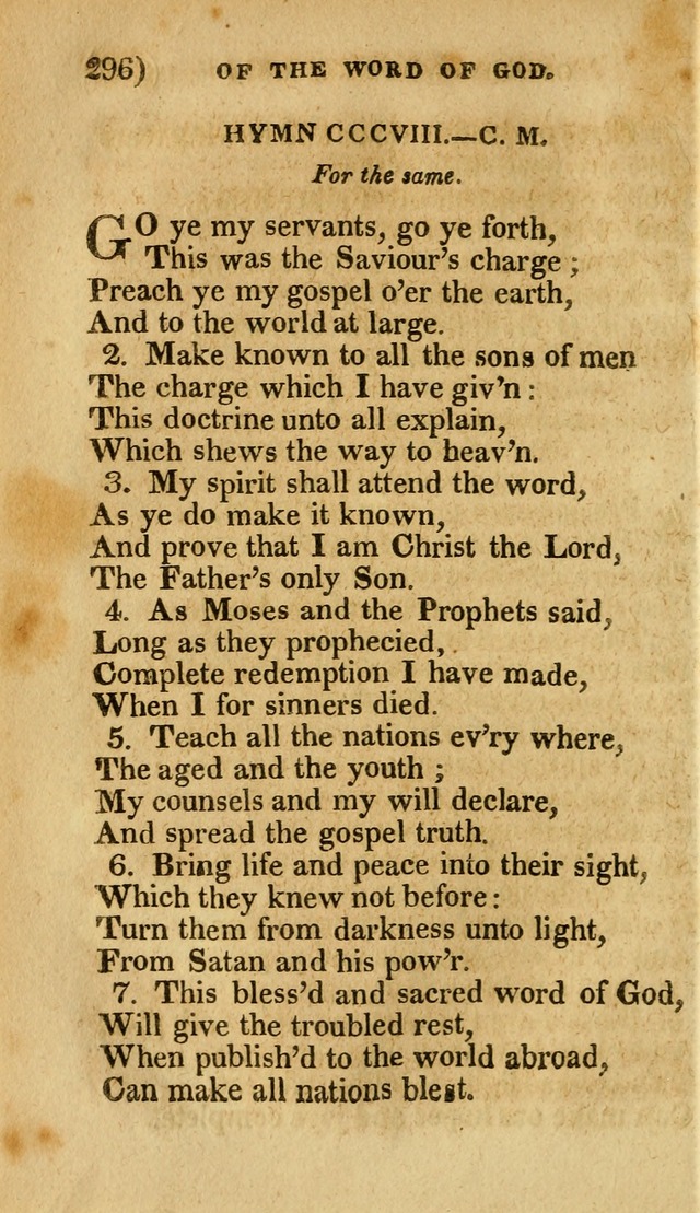 Church Hymn Book: consisting of newly composed hymns with the addition of hymns and psalms, from other authors, carefully adapted for the use of public worship, and many other occasions (1st ed.) page 315