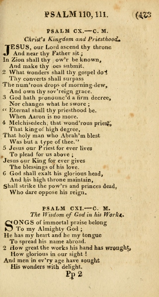 Church Hymn Book: consisting of newly composed hymns with the addition of hymns and psalms, from other authors, carefully adapted for the use of public worship, and many other occasions (1st ed.) page 492