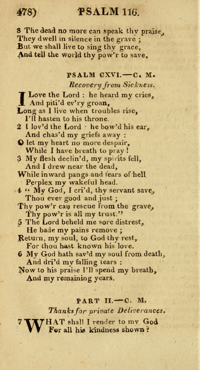 Church Hymn Book: consisting of newly composed hymns with the addition of hymns and psalms, from other authors, carefully adapted for the use of public worship, and many other occasions (1st ed.) page 497